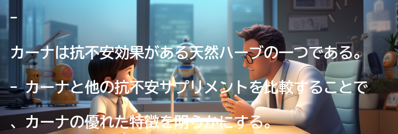 カーナと他の抗不安サプリメントの比較の要点まとめ