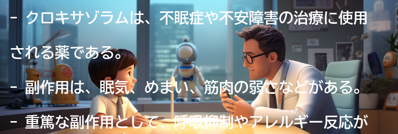 クロキサゾラムの副作用とは何ですか？の要点まとめ