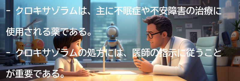 クロキサゾラムの処方に関する情報の要点まとめ