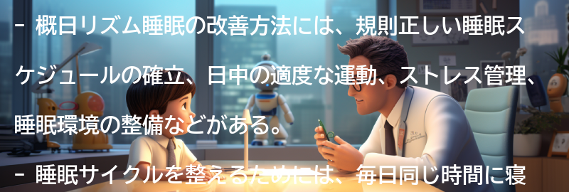 概日リズム睡眠の改善方法の要点まとめ