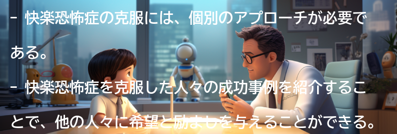 快楽恐怖症の克服に向けた成功事例の紹介の要点まとめ