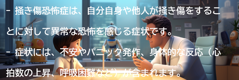 掻き傷恐怖症の症状とはどのようなものですか？の要点まとめ