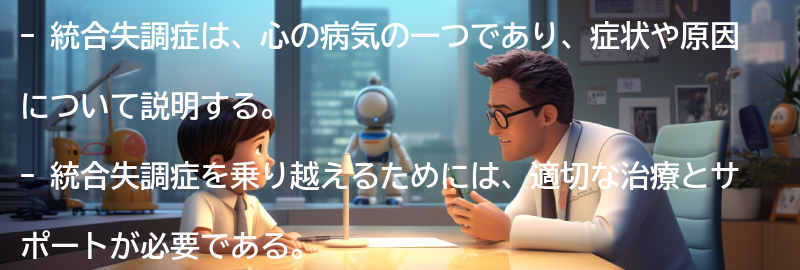 統合失調症を乗り越えるための希望と成功例の紹介の要点まとめ