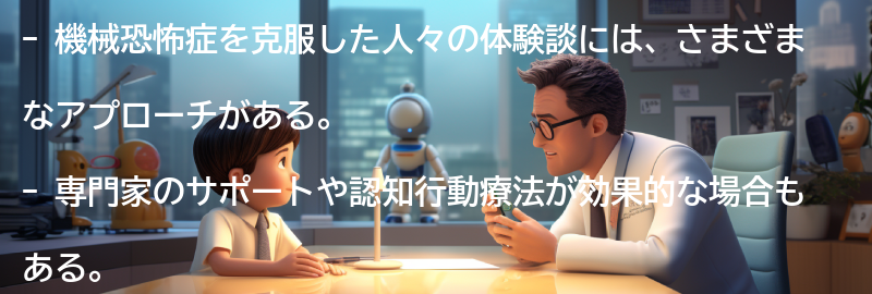 機械恐怖症を克服した人々の体験談の要点まとめ