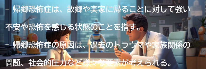 帰郷恐怖症とは何か？の要点まとめ