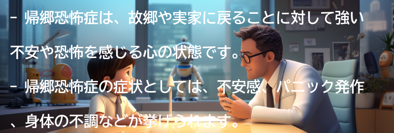 帰郷恐怖症の症状と特徴の要点まとめ
