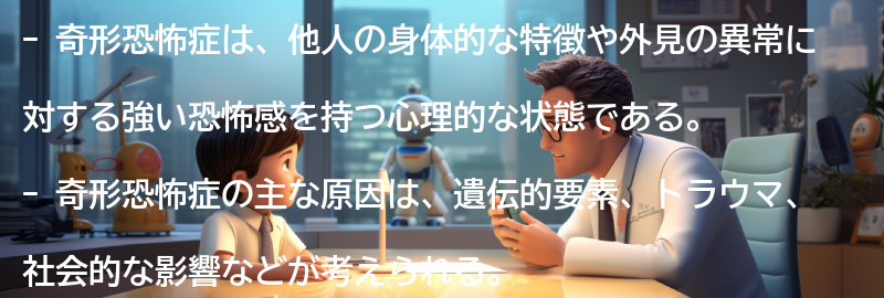 奇形恐怖症の主な原因とは？の要点まとめ