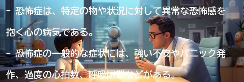 恐怖症の一般的な症状の要点まとめ