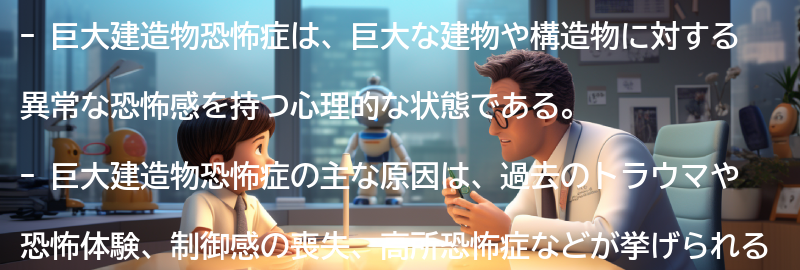巨大建造物恐怖症の主な原因の要点まとめ