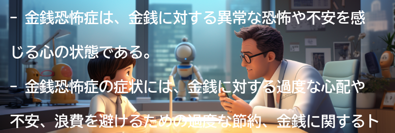 金銭恐怖症の症状とは?の要点まとめ
