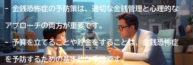金銭恐怖症の予防策とは?の要点まとめ