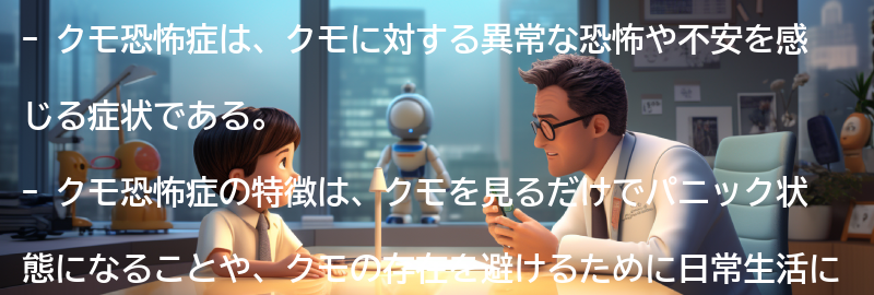 クモ恐怖症の症状と特徴の要点まとめ