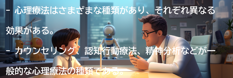 心理療法の種類とその効果の要点まとめ