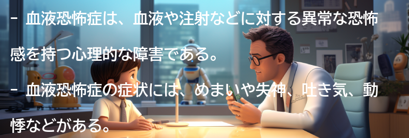 血液恐怖症の症状とは？の要点まとめ