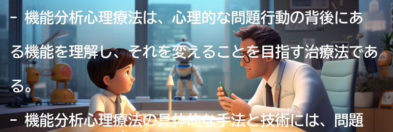 機能分析心理療法の具体的な手法と技術の要点まとめ