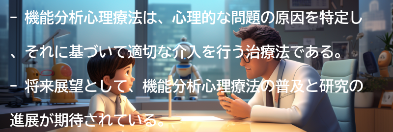 機能分析心理療法の将来展望の要点まとめ