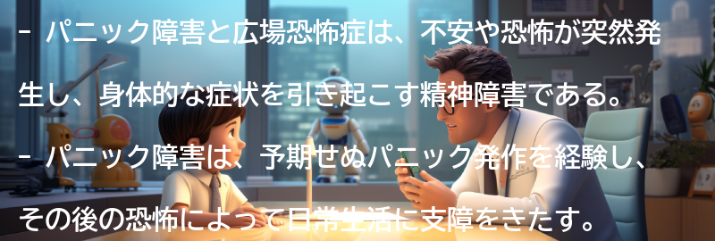 パニック障害と広場恐怖症の概要の要点まとめ