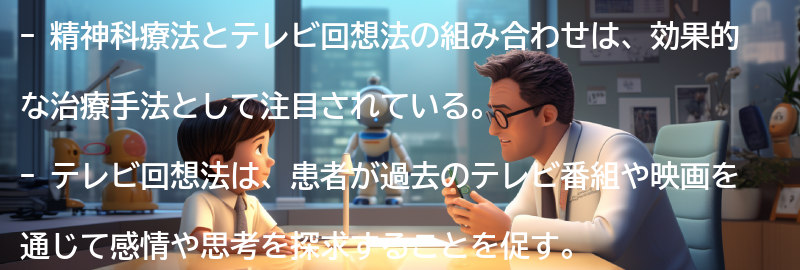 精神科療法とテレビ回想法の組み合わせの有効性の要点まとめ