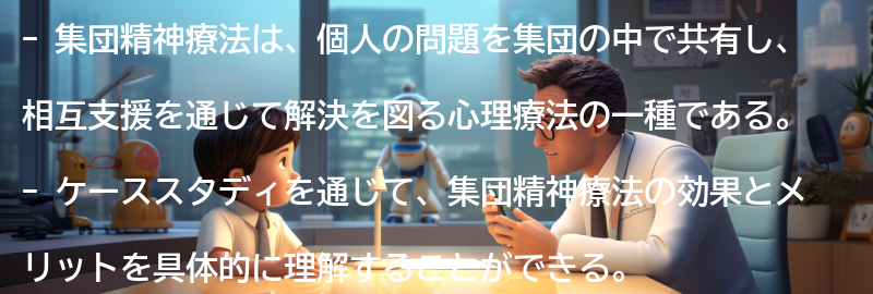 集団精神療法の実際のケーススタディの要点まとめ
