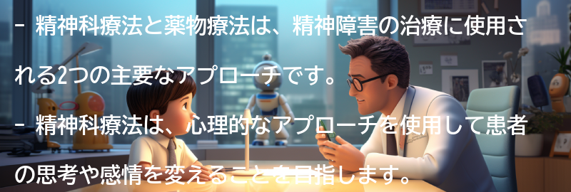 精神科療法と薬物療法の基本的な違いとは？の要点まとめ