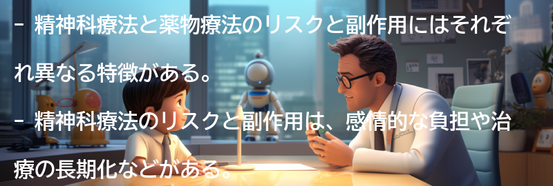 精神科療法と薬物療法のリスクと副作用についての要点まとめ