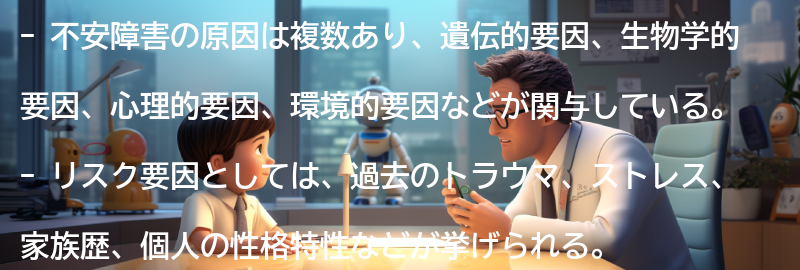 不安障害の原因とリスク要因の要点まとめ
