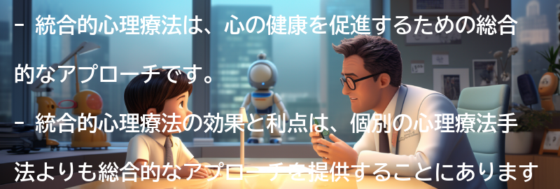 統合的心理療法の効果と利点の要点まとめ