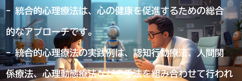 統合的心理療法の実践例と成功事例の要点まとめ
