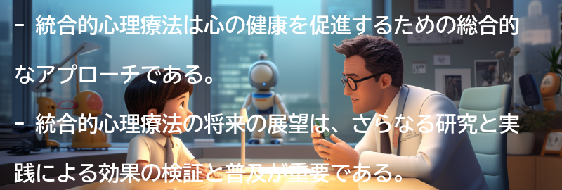 統合的心理療法の将来の展望と研究の方向性の要点まとめ