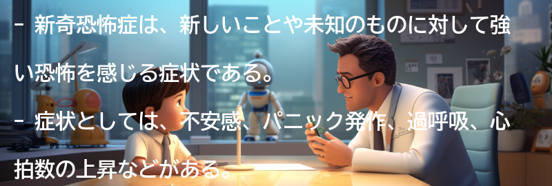 新奇恐怖症の症状と特徴の要点まとめ