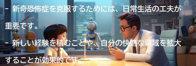 新奇恐怖症を克服するための日常生活の工夫の要点まとめ