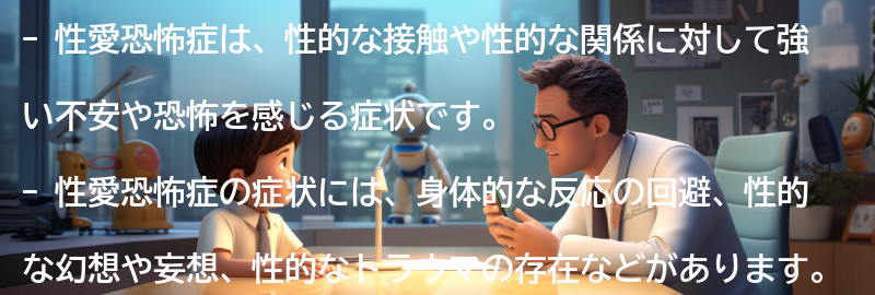 性愛恐怖症の症状と特徴の要点まとめ
