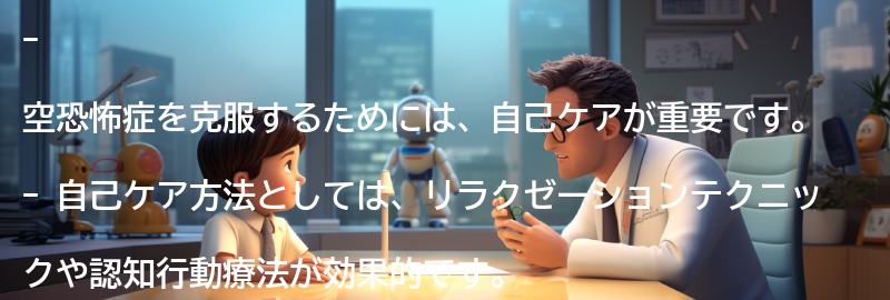 空恐怖症を克服するための自己ケア方法の要点まとめ