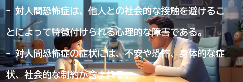 対人間恐怖症とは何か？の要点まとめ