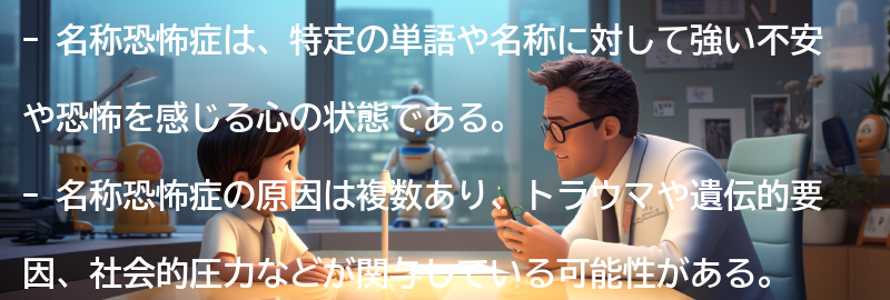 名称恐怖症の原因とリスク要因の要点まとめ