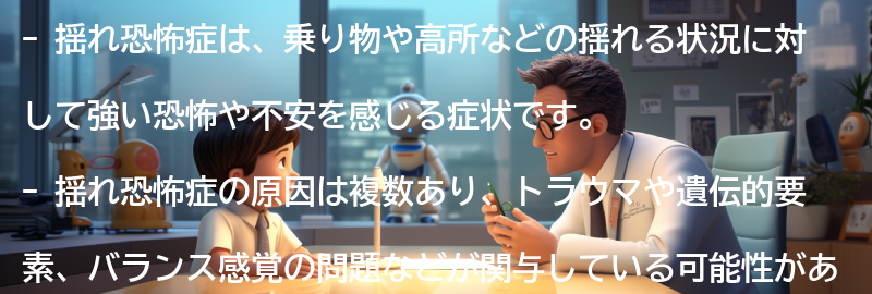 揺れ恐怖症とは何ですか?の要点まとめ